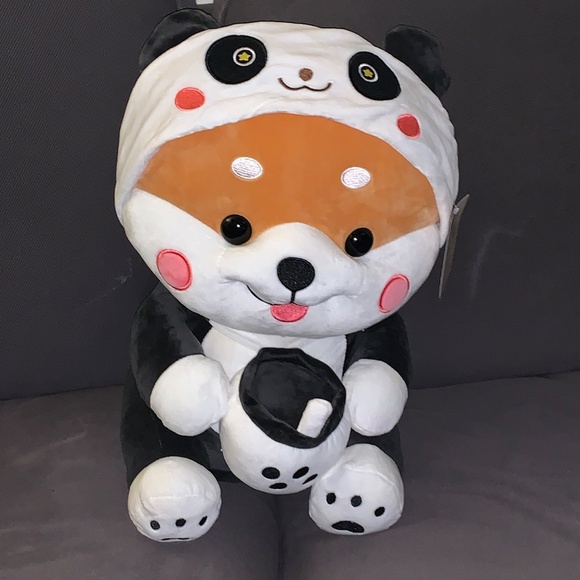 Dashing Nova Large Shiba Bobba Sipping Plush Pillow - 55cm  NwT - Picture 4 of 14